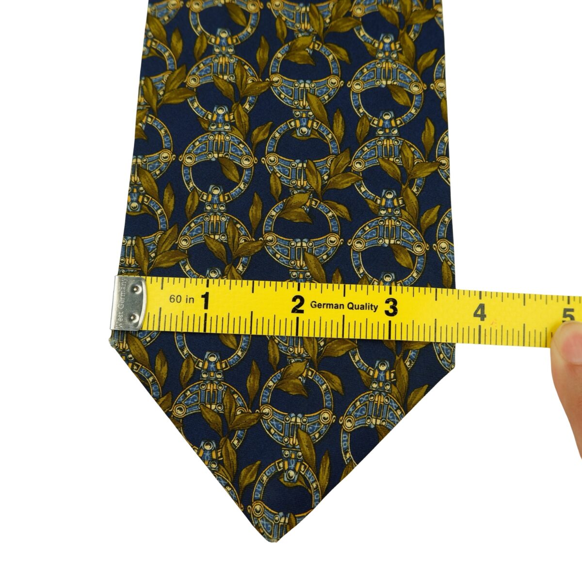 a16458 12 Christian Dior Tie Silk Dark Navy Abstract Pattern France (US Import Tax Included) มุมที่ 12