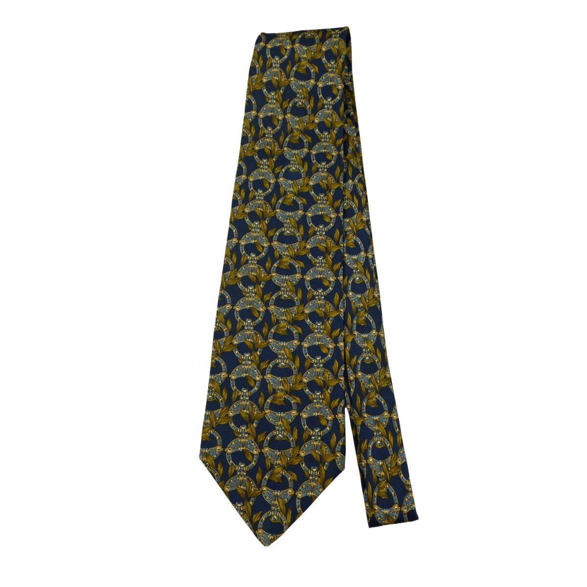 a16458 5 Christian Dior Tie Silk Dark Navy Abstract Pattern France (US Import Tax Included) มุมที่ 5