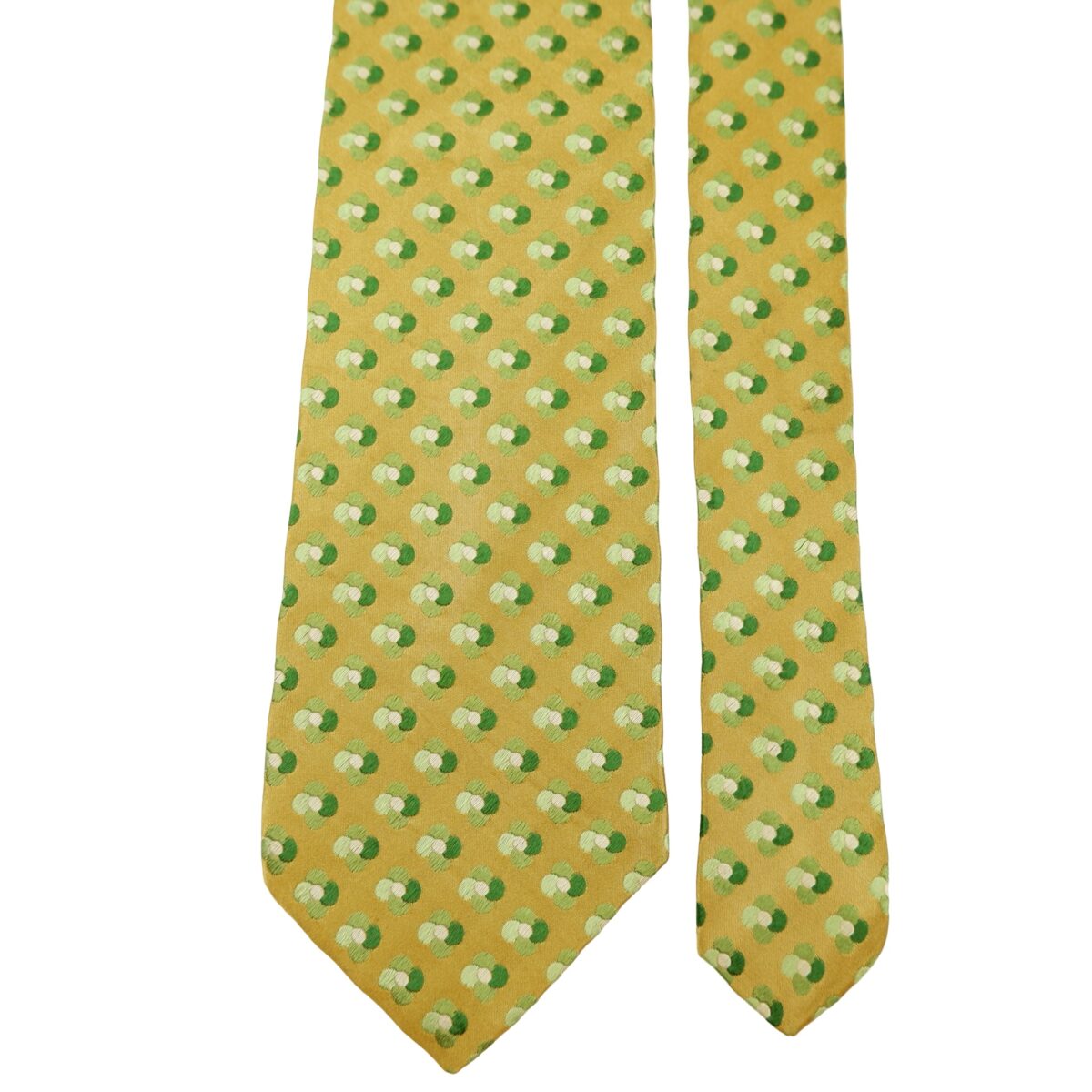 a16459 3 Hugo Boss Tie Silk Gold Geometric Italy (US Import Tax Included) มุมที่ 3
