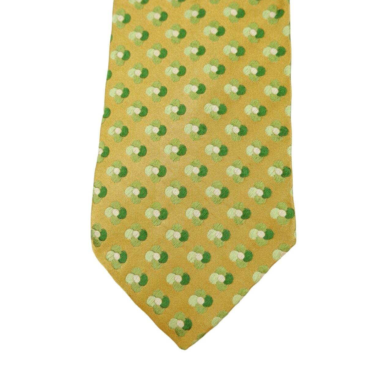 a16459 6 Hugo Boss Tie Silk Gold Geometric Italy (US Import Tax Included) มุมที่ 6