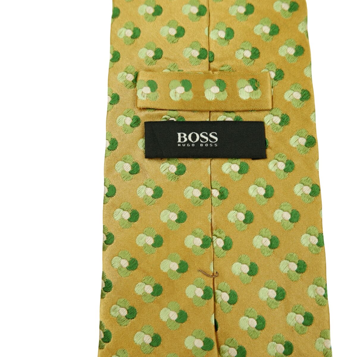 a16459 9 Hugo Boss Tie Silk Gold Geometric Italy (US Import Tax Included) มุมที่ 9