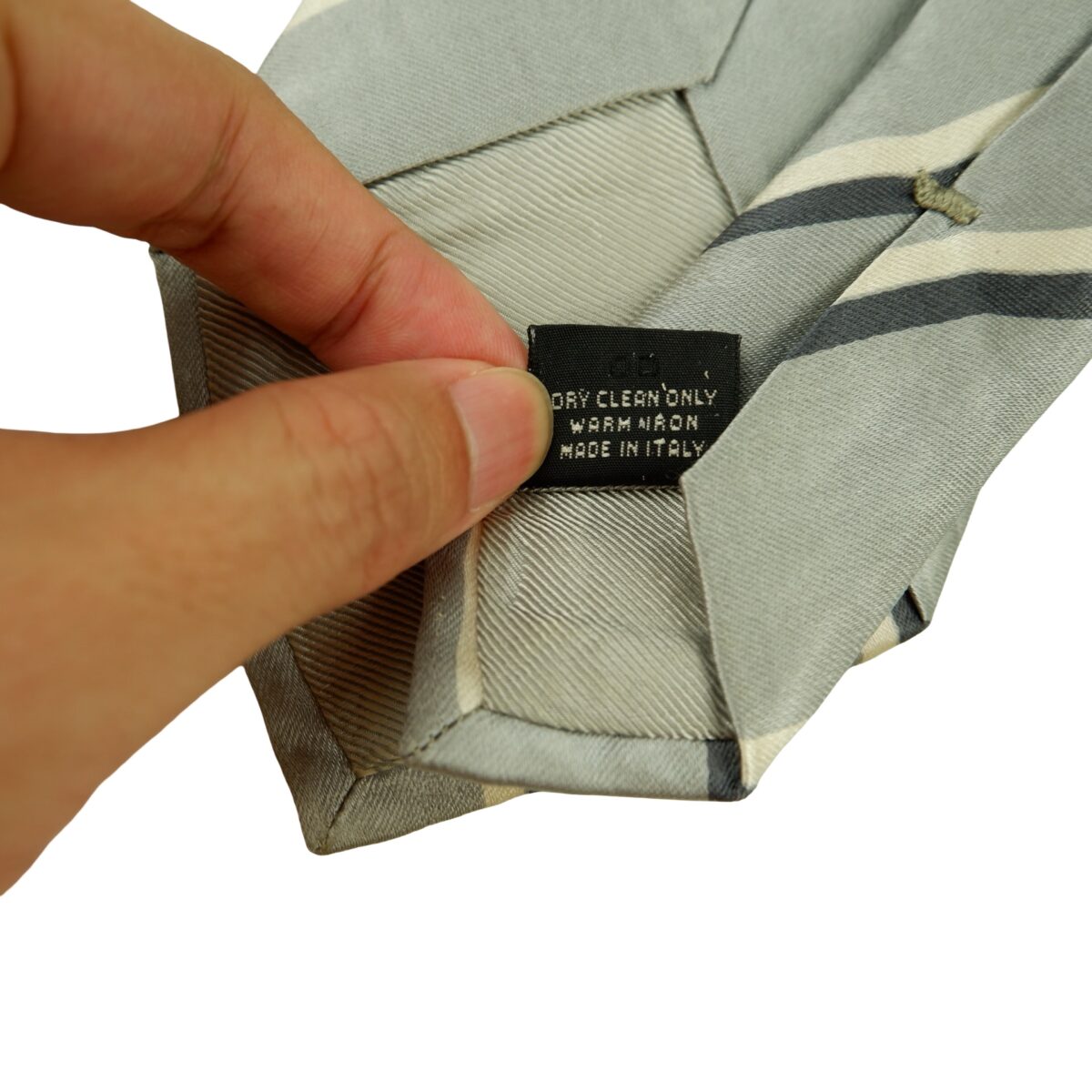 a16460 10 Ermenegildo Zegna Tie Silk Gray Stripe Italy (US Import Tax Included) มุมที่ 10