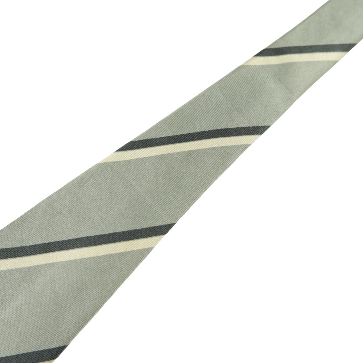 a16460 11 Ermenegildo Zegna Tie Silk Gray Stripe Italy (US Import Tax Included) มุมที่ 11