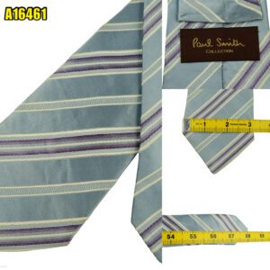 Paul Smith Tie Silk Light Blue Stripe Japan (US Import Tax Included) มุมที่ 1