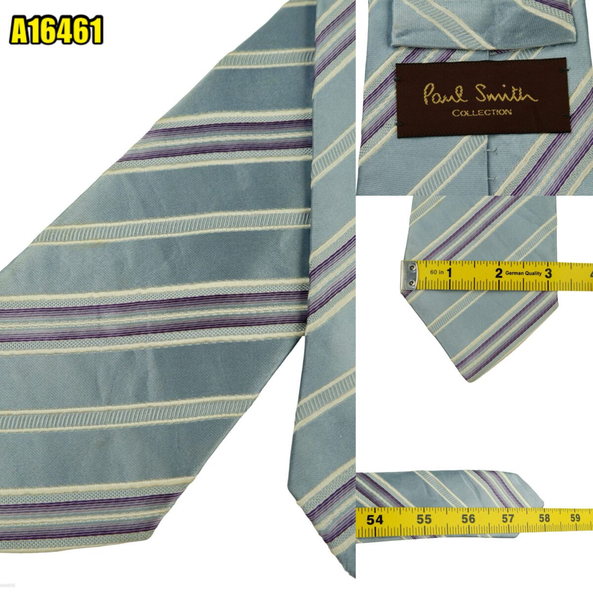 created by photogrid Paul Smith Tie Silk Light Blue Stripe Japan (US Import Tax Included) มุมที่ 1
