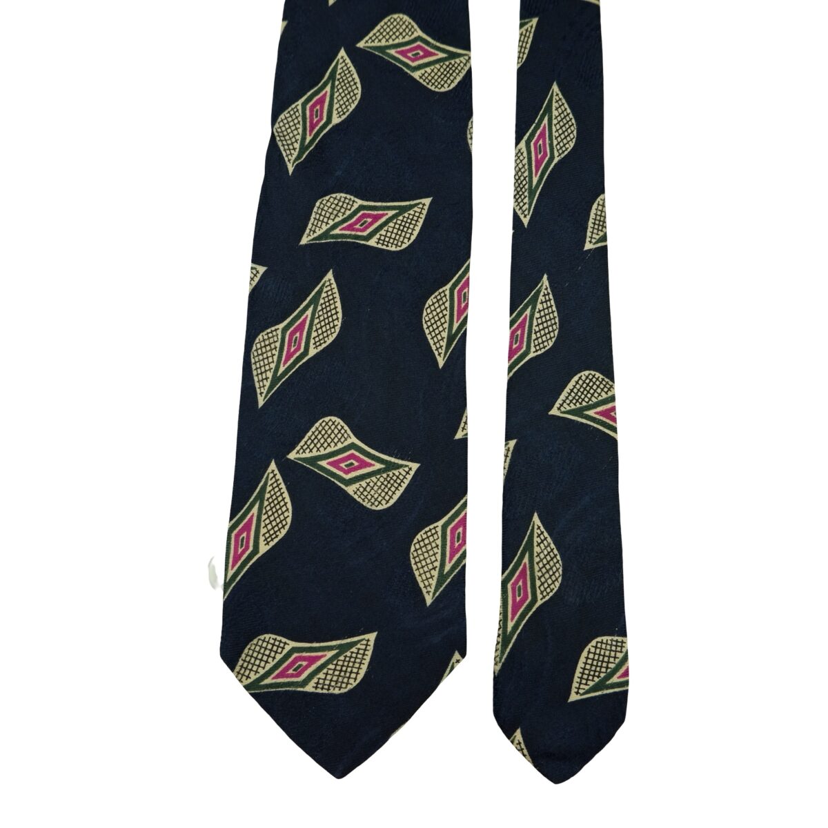 a16464 3 Hugo Boss Tie Silk Dark Navy Abstract Pattern Italy (US Import Tax Included) มุมที่ 3