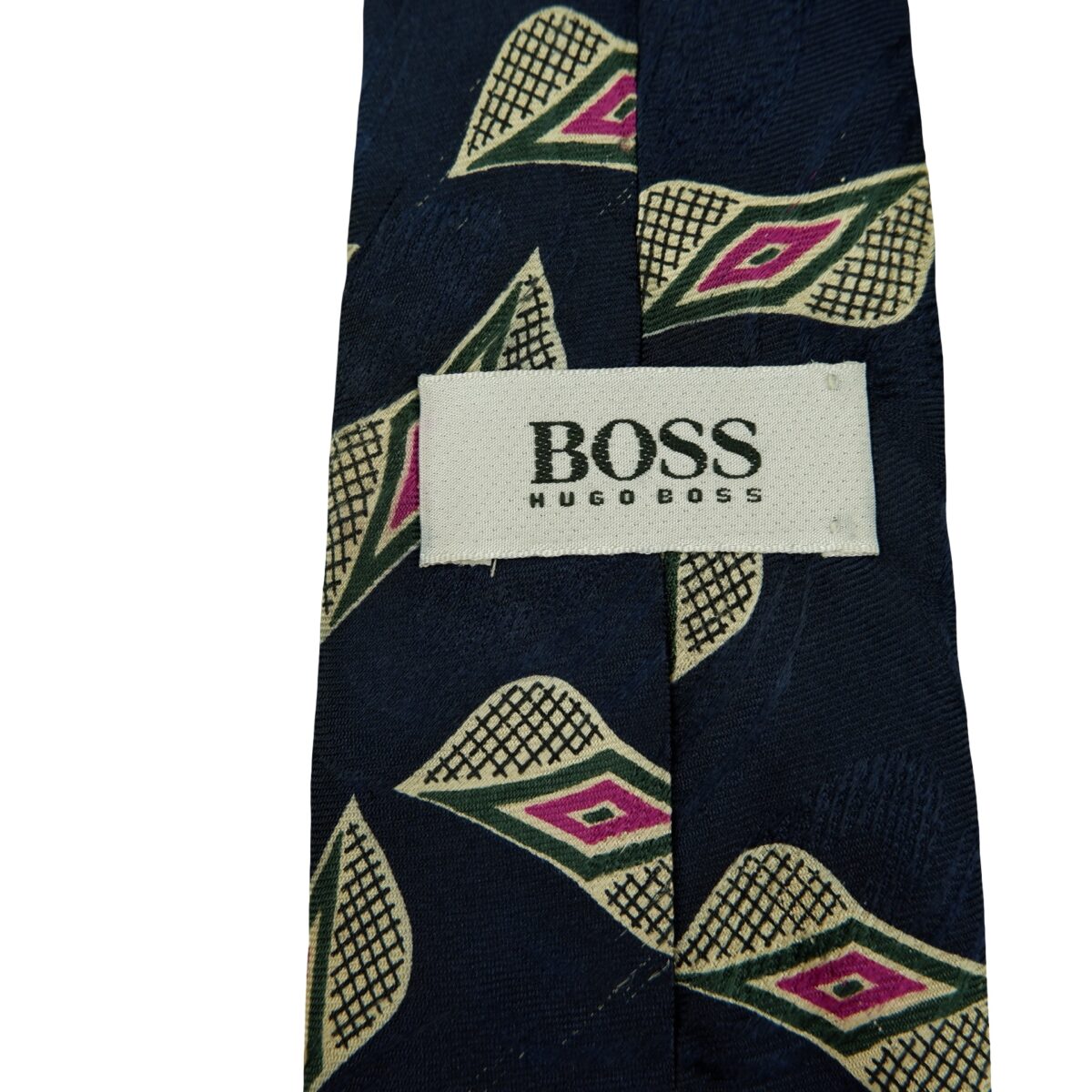 a16464 9 Hugo Boss Tie Silk Dark Navy Abstract Pattern Italy (US Import Tax Included) มุมที่ 9