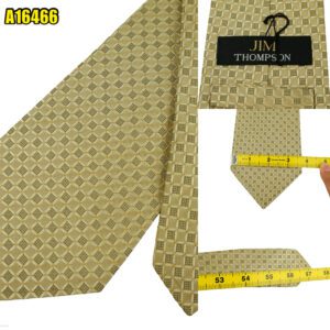 Jim Thompson Tie Silk Brown Geometric Thailand (US Import Tax Included) มุมที่ 1