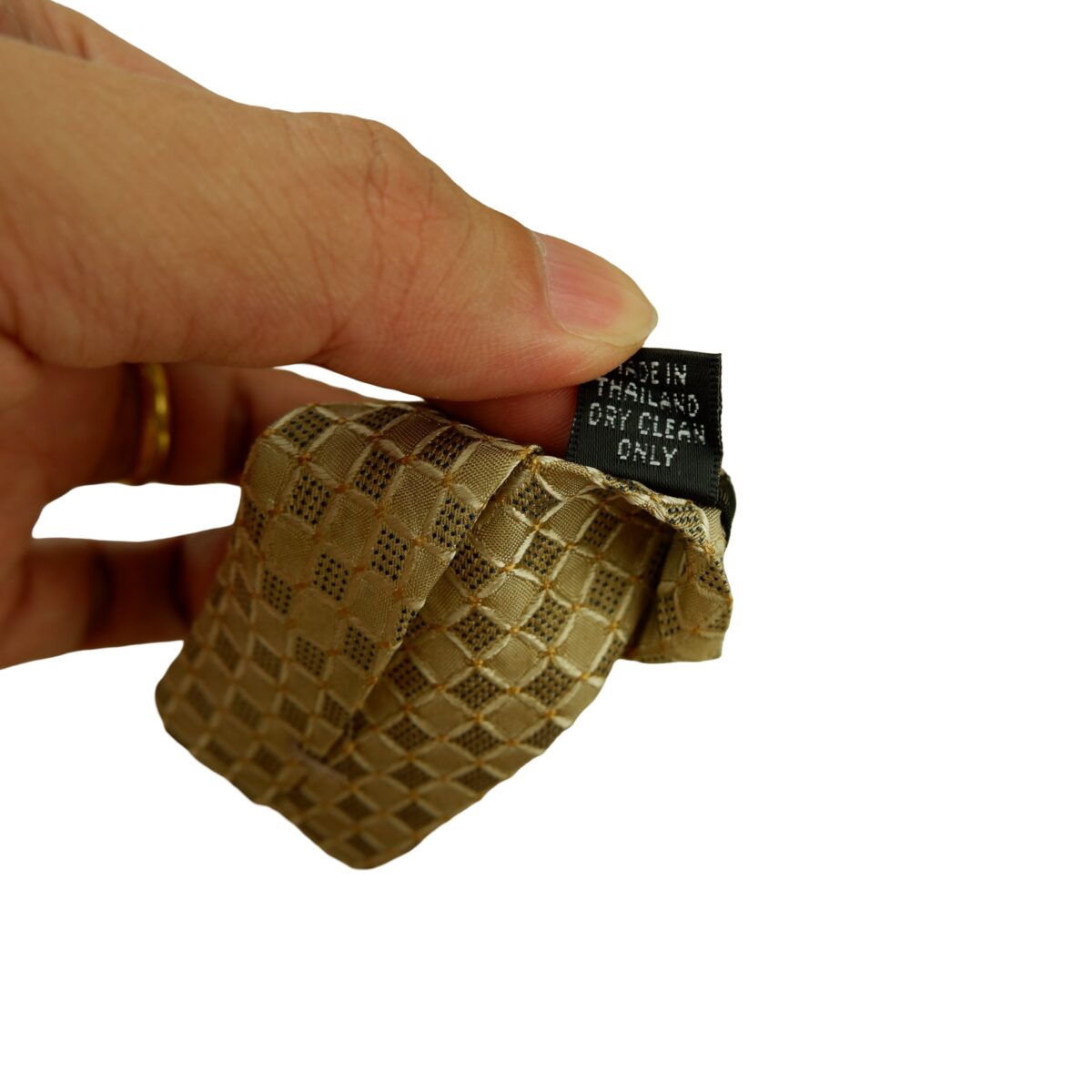 a16466 10 Jim Thompson Tie Silk Brown Geometric Thailand (US Import Tax Included) มุมที่ 10