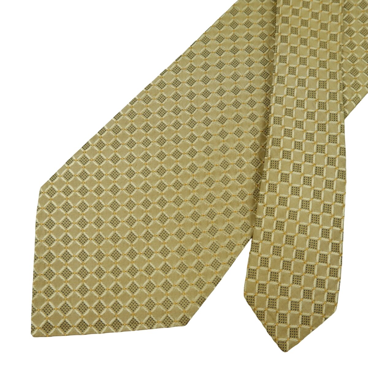 a16466 2 Jim Thompson Tie Silk Brown Geometric Thailand (US Import Tax Included) มุมที่ 2