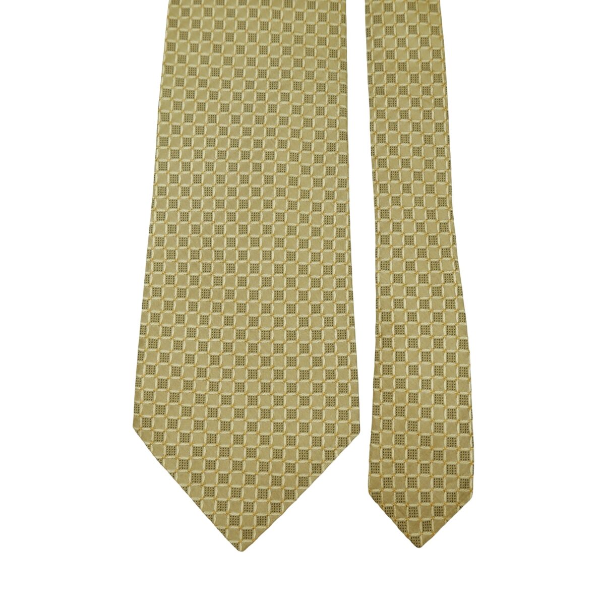 a16466 3 Jim Thompson Tie Silk Brown Geometric Thailand (US Import Tax Included) มุมที่ 3