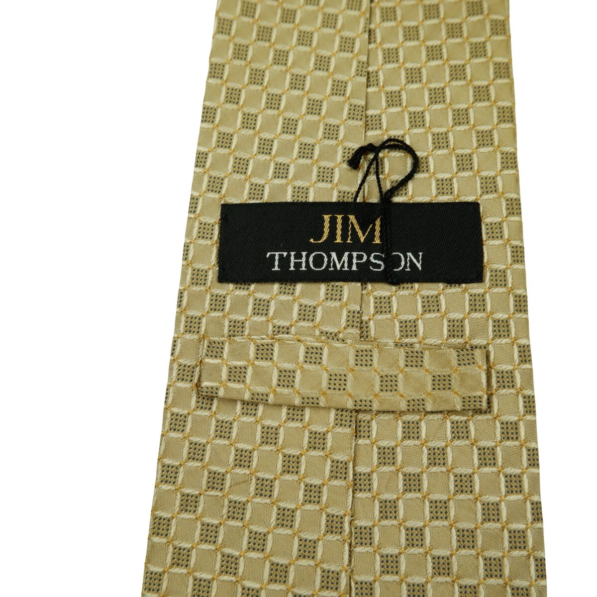 a16466 9 Jim Thompson Tie Silk Brown Geometric Thailand (US Import Tax Included) มุมที่ 9