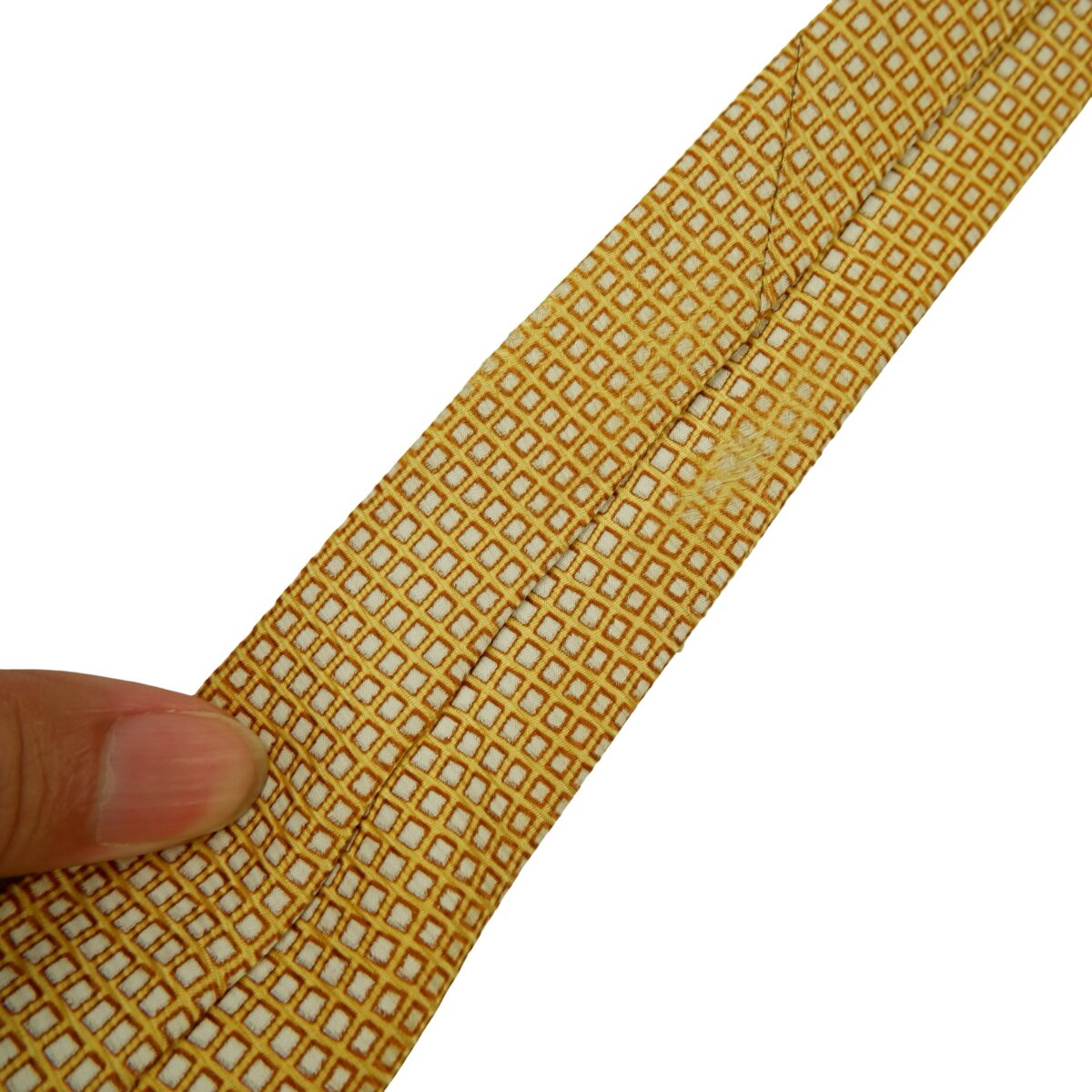 a16467 13 Ermenegildo Zegna Tie Silk Brown Geometric Italy (US Import Tax Included) มุมที่ 13