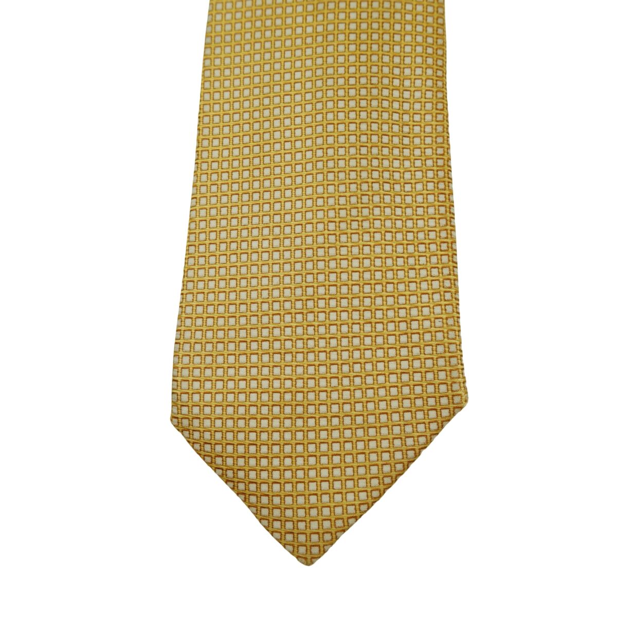 a16467 6 Ermenegildo Zegna Tie Silk Brown Geometric Italy (US Import Tax Included) มุมที่ 6