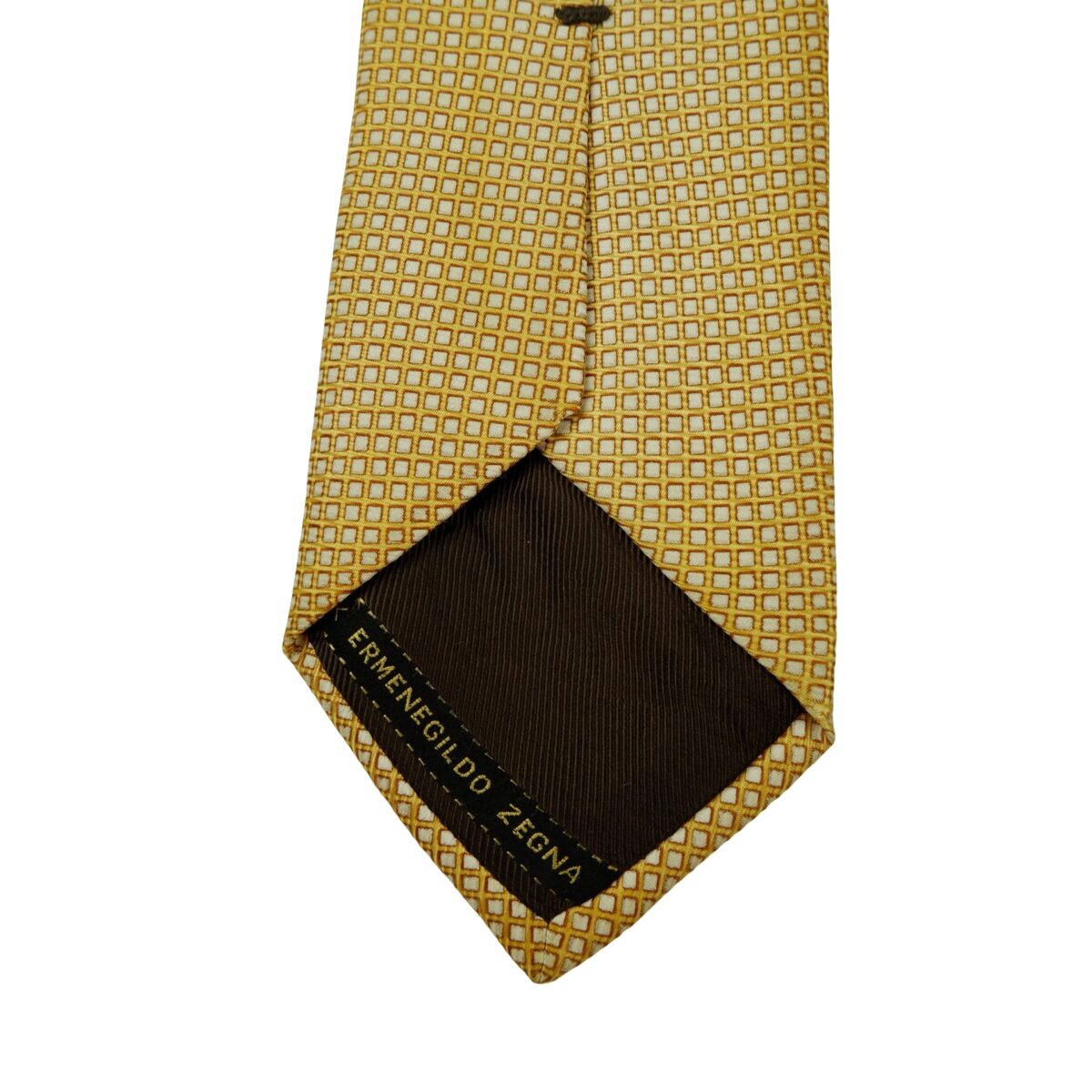 a16467 8 Ermenegildo Zegna Tie Silk Brown Geometric Italy (US Import Tax Included) มุมที่ 8