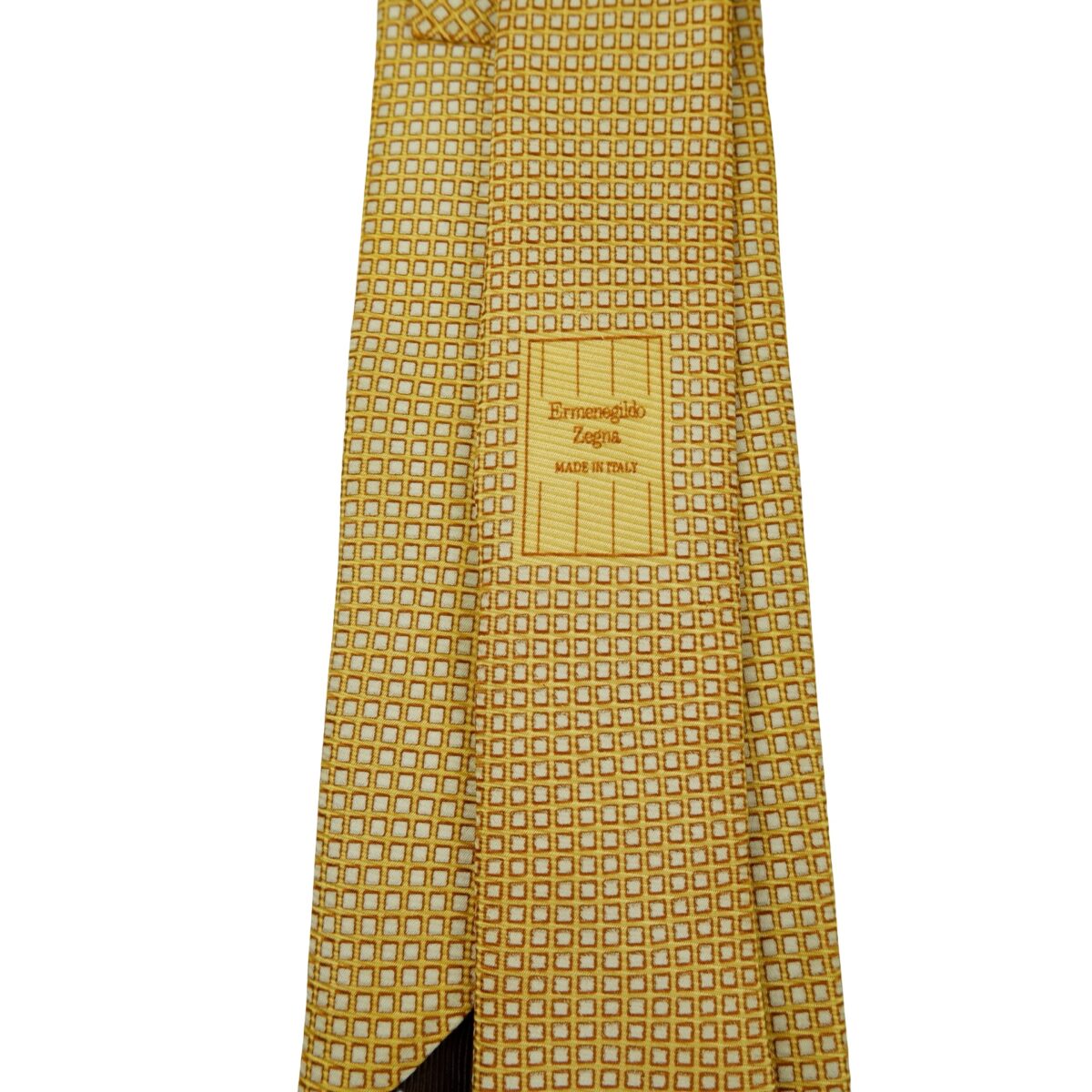 a16467 9 Ermenegildo Zegna Tie Silk Brown Geometric Italy (US Import Tax Included) มุมที่ 9