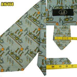 Dunhill Tie Silk Light Blue Abstract Pattern Italy (US Import Tax Included) มุมที่ 1