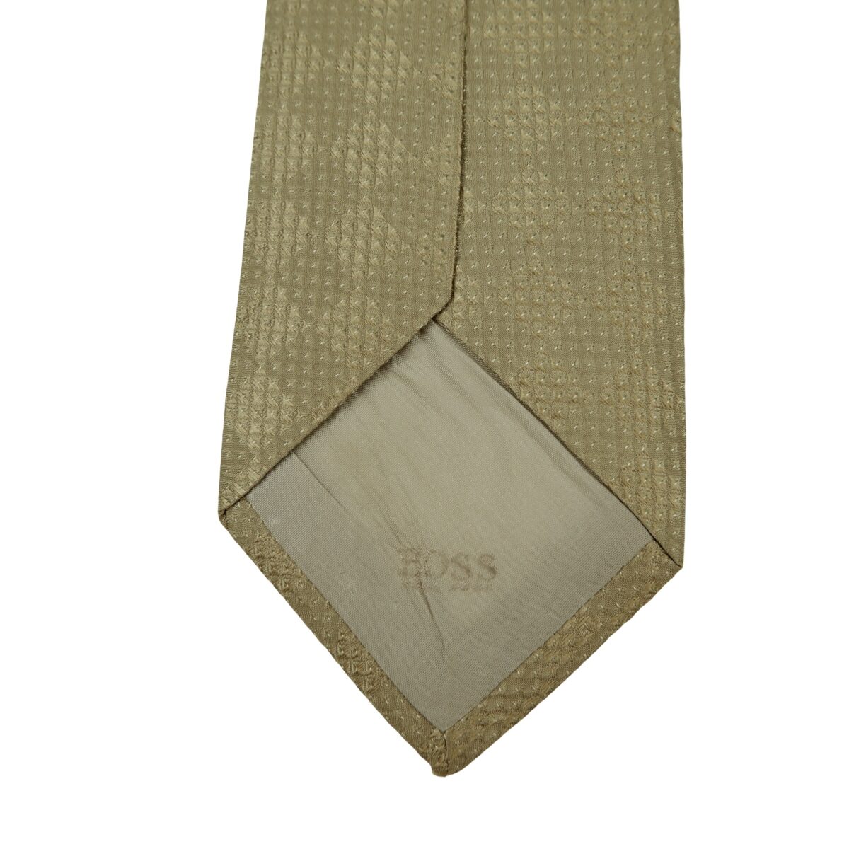 a16470 8 Hugo Boss Tie Silk Brown Geometric Italy (US Import Tax Included) มุมที่ 8