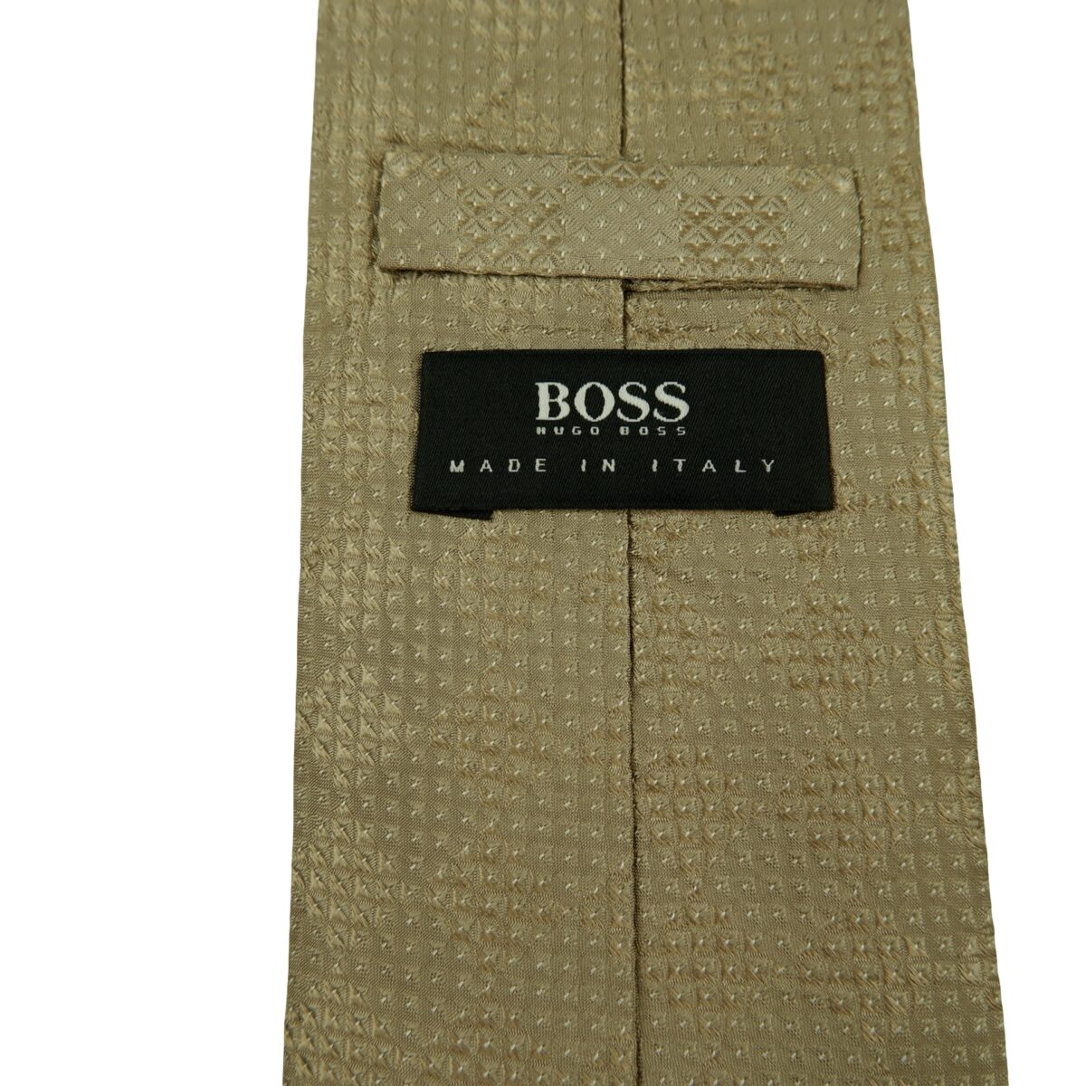 a16470 9 Hugo Boss Tie Silk Brown Geometric Italy (US Import Tax Included) มุมที่ 9