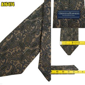 Gieves & Hawkes Tie Silk Brown Pasiley Pattern  (US Import Tax Included) มุมที่ 1