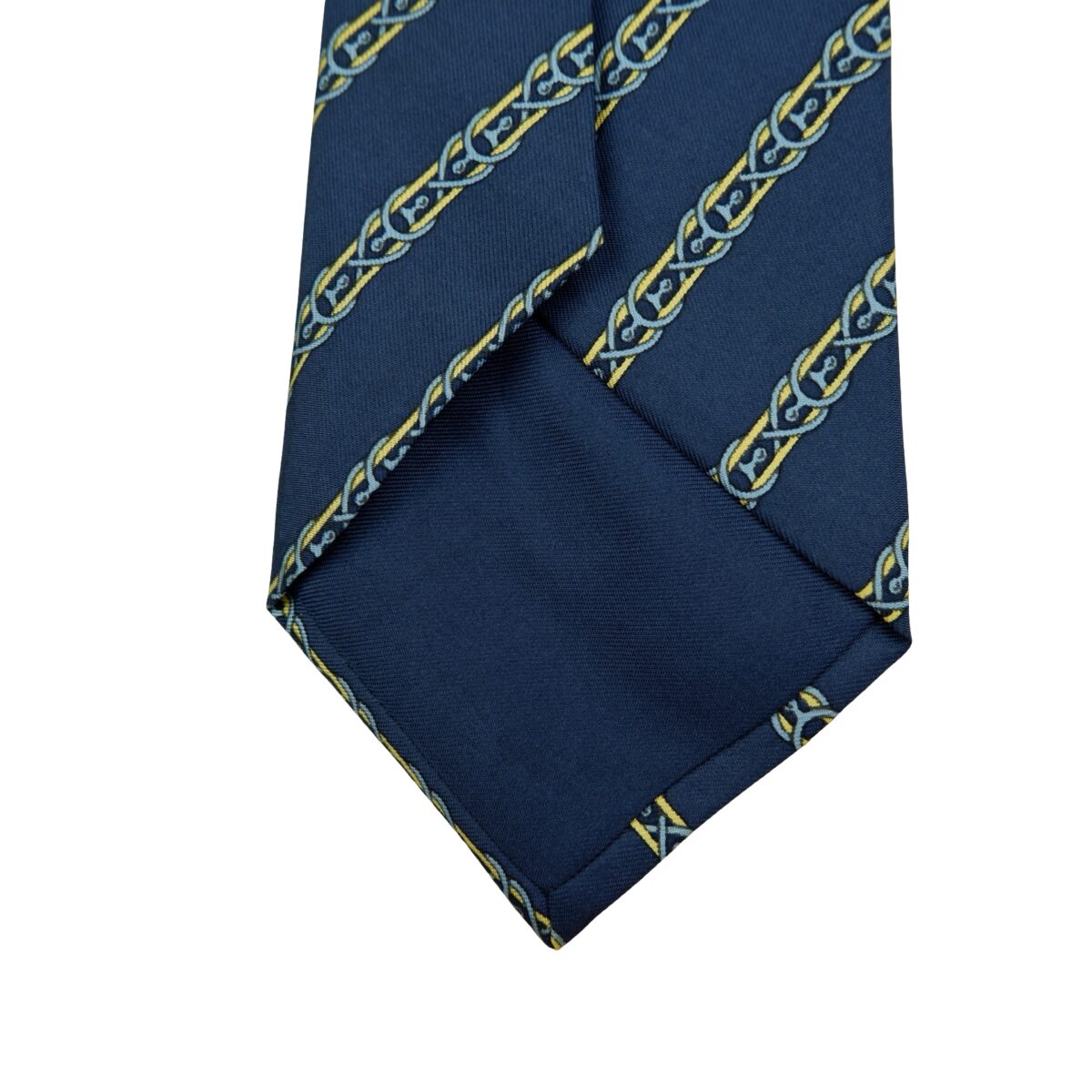 a16475 8 Hermes Tie Silk Blue Stripe France (US Import Tax Included) มุมที่ 8