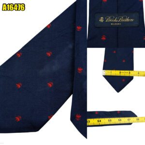 Brooks Brothers Tie Silk Dark Navy USA (US Import Tax Included) มุมที่ 1