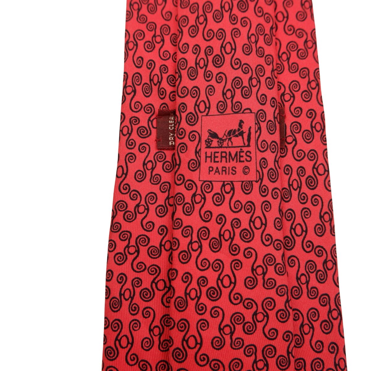 Hermes Tie Silk Red Geometric (US Import Tax Included) | mesabb clothing Hermes Tie Silk Red Geometric (US Import Tax Included) มุมที่ 10