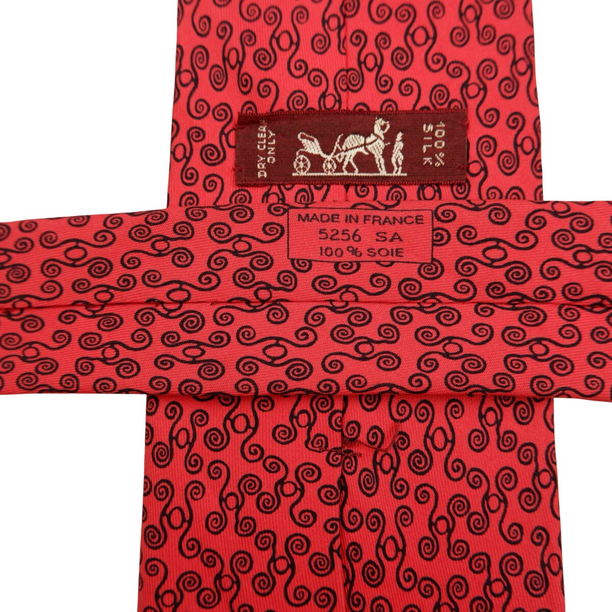 Hermes Tie Silk Red Geometric (US Import Tax Included) | mesabb clothing Hermes Tie Silk Red Geometric (US Import Tax Included) มุมที่ 11