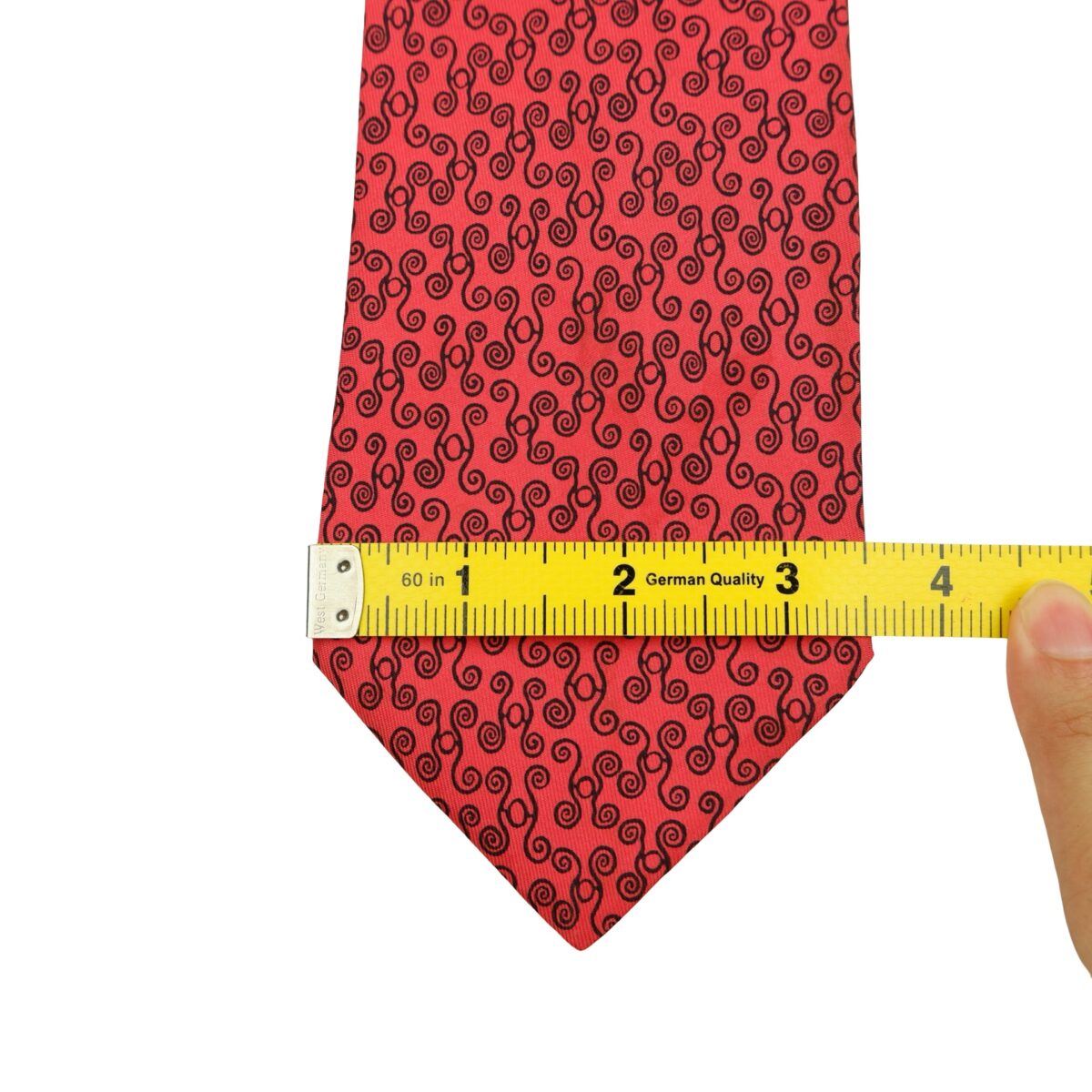 Hermes Tie Silk Red Geometric (US Import Tax Included) | mesabb clothing Hermes Tie Silk Red Geometric (US Import Tax Included) มุมที่ 13