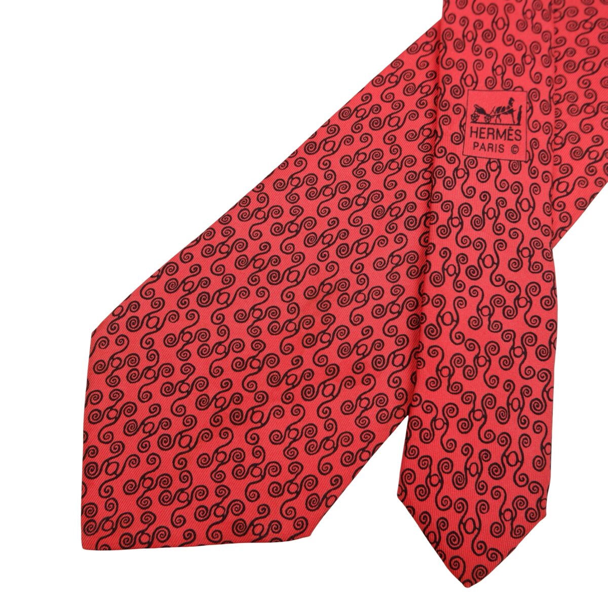 Hermes Tie Silk Red Geometric (US Import Tax Included) | mesabb clothing Hermes Tie Silk Red Geometric (US Import Tax Included) มุมที่ 2
