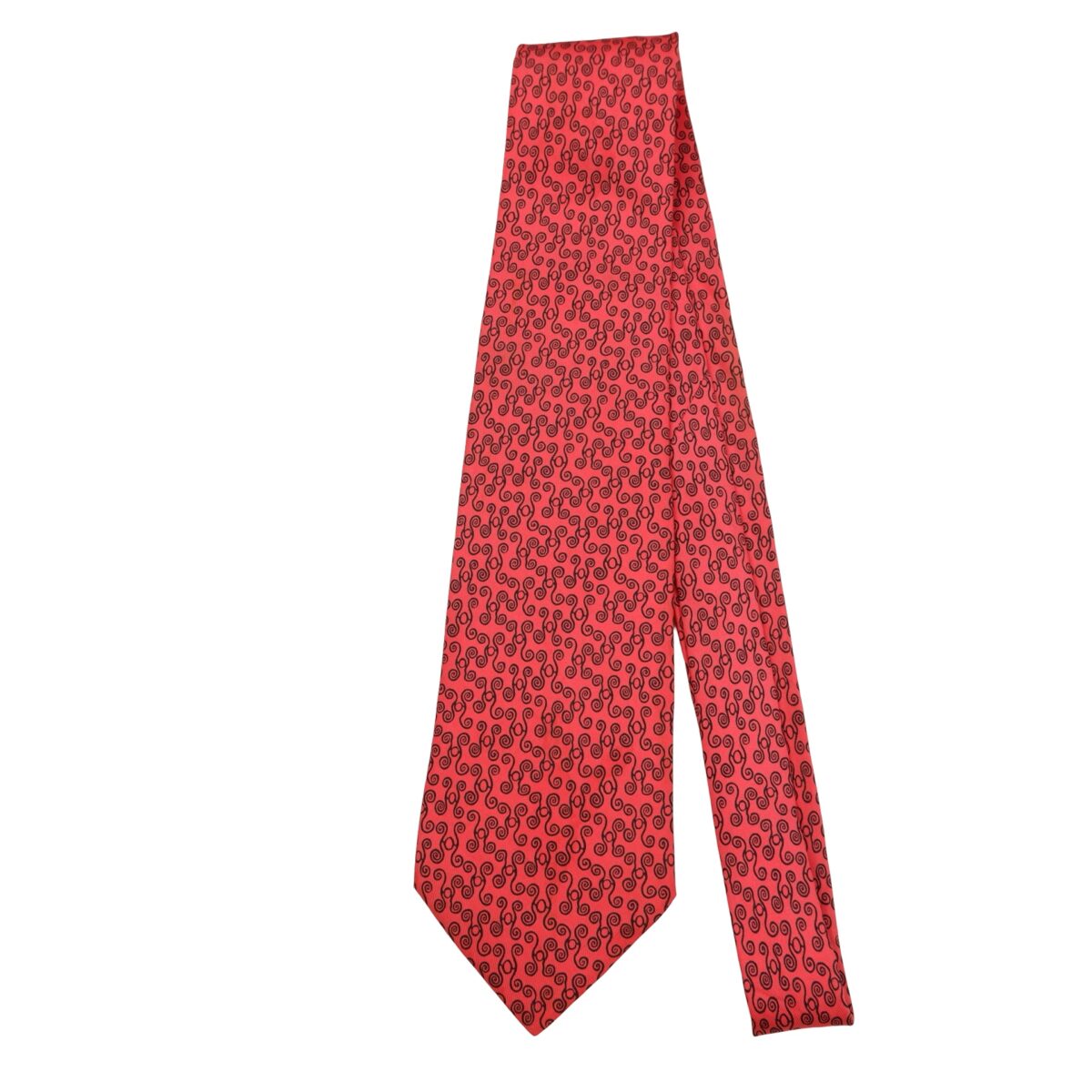 Hermes Tie Silk Red Geometric (US Import Tax Included) | mesabb clothing Hermes Tie Silk Red Geometric (US Import Tax Included) มุมที่ 5
