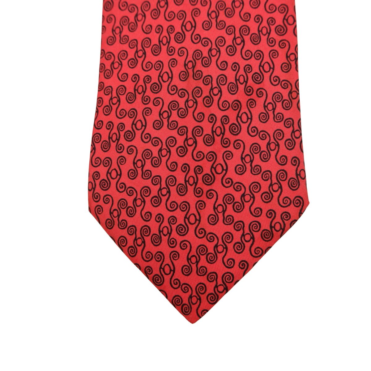 Hermes Tie Silk Red Geometric (US Import Tax Included) | mesabb clothing Hermes Tie Silk Red Geometric (US Import Tax Included) มุมที่ 6
