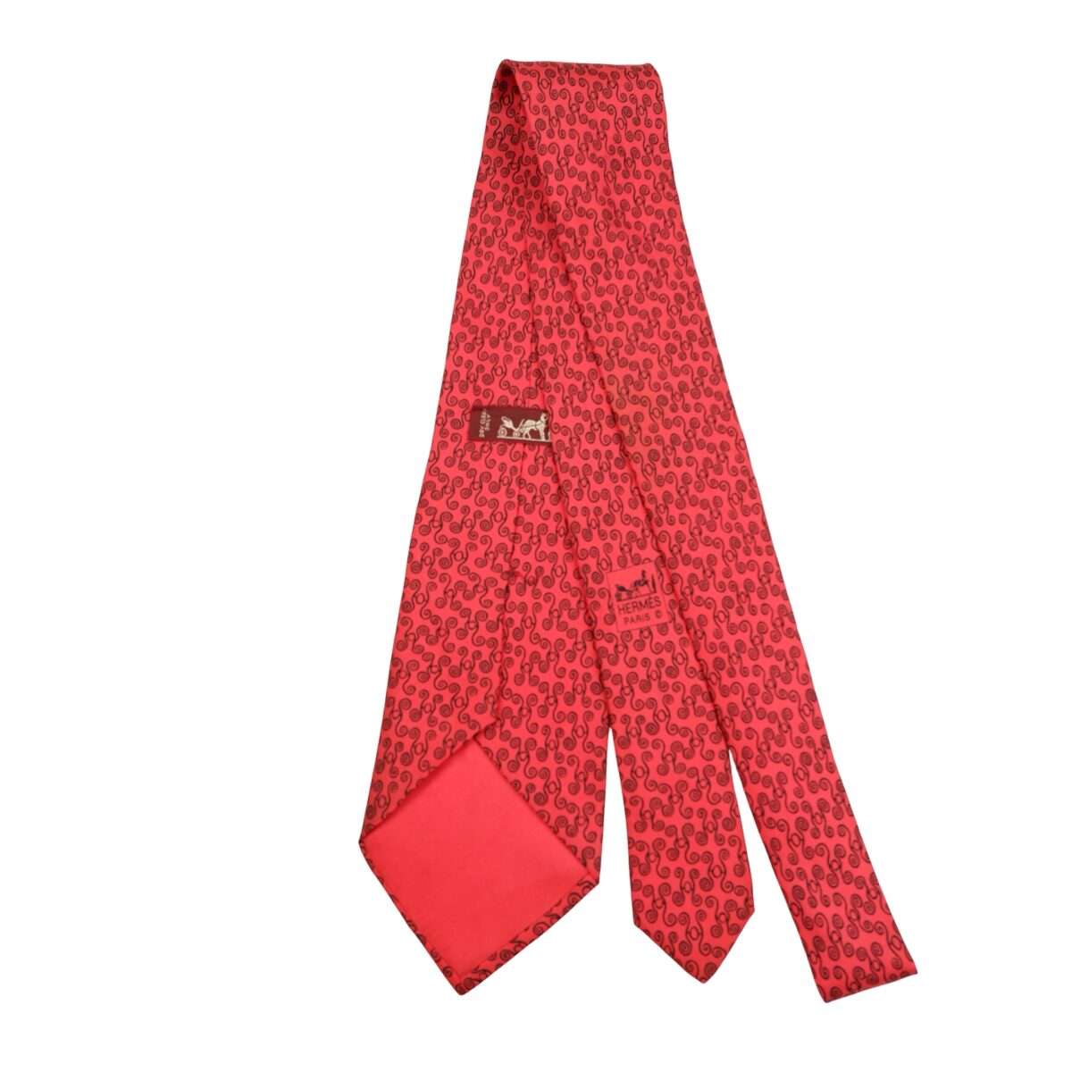 Hermes Tie Silk Red Geometric (US Import Tax Included) | mesabb clothing Hermes Tie Silk Red Geometric (US Import Tax Included) มุมที่ 7