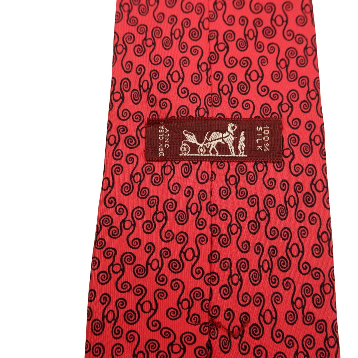 Hermes Tie Silk Red Geometric (US Import Tax Included) | mesabb clothing Hermes Tie Silk Red Geometric (US Import Tax Included) มุมที่ 9