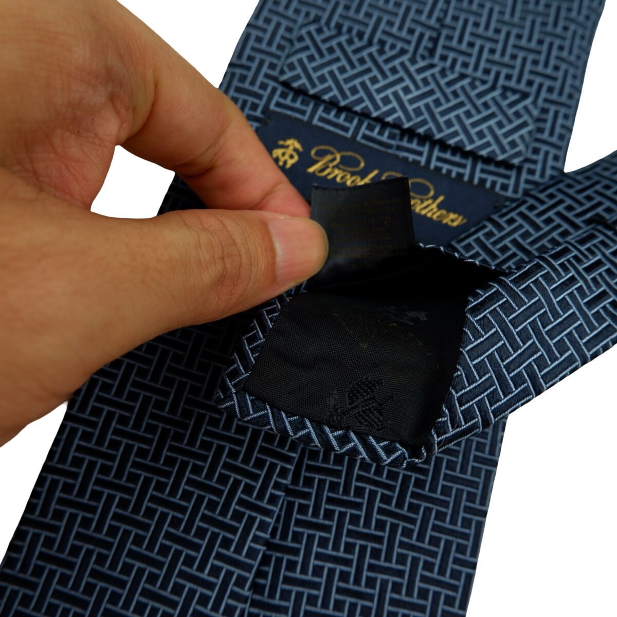 a16479 11 Brooks Brothers Tie Silk Navy Geometric USA (US Import Tax Included) มุมที่ 11