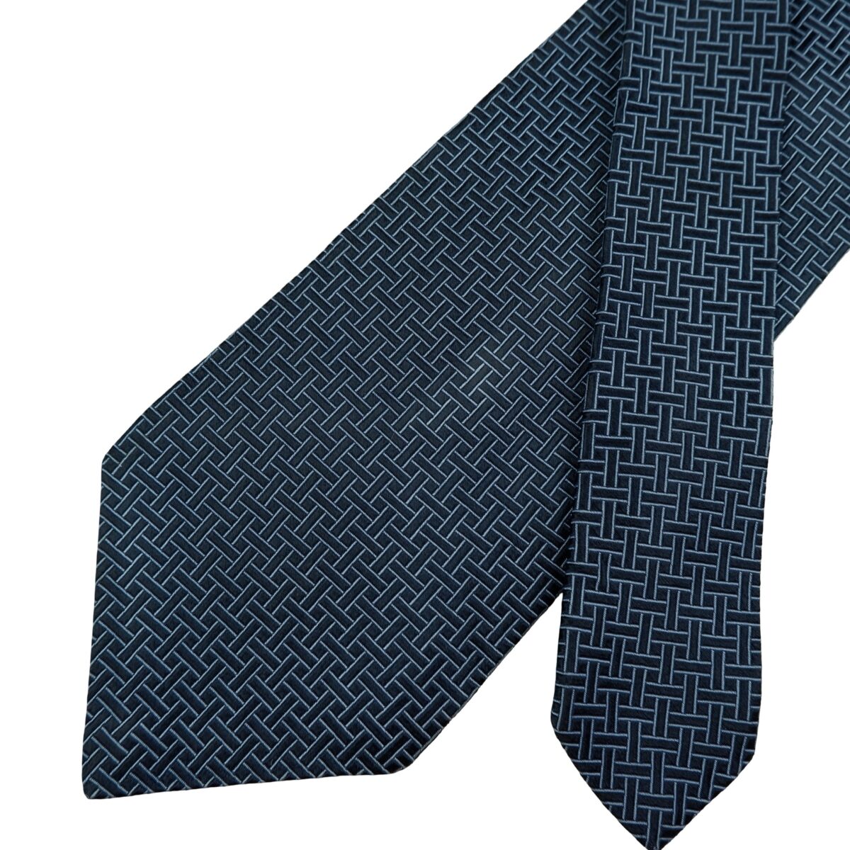 a16479 2 Brooks Brothers Tie Silk Navy Geometric USA (US Import Tax Included) มุมที่ 2