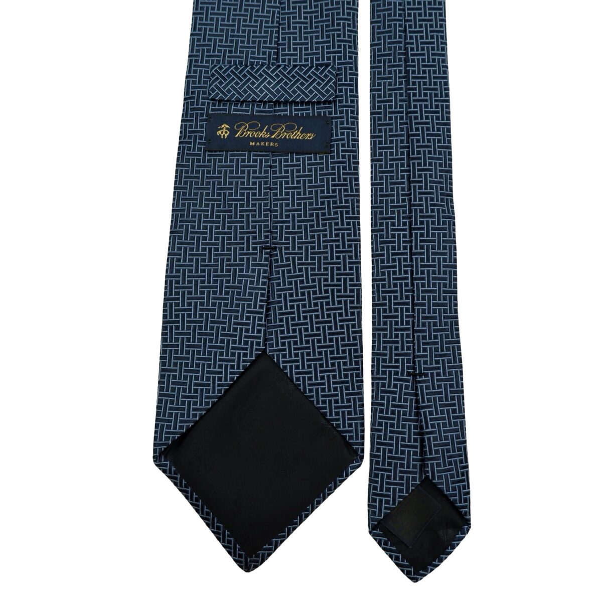 a16479 4 Brooks Brothers Tie Silk Navy Geometric USA (US Import Tax Included) มุมที่ 4