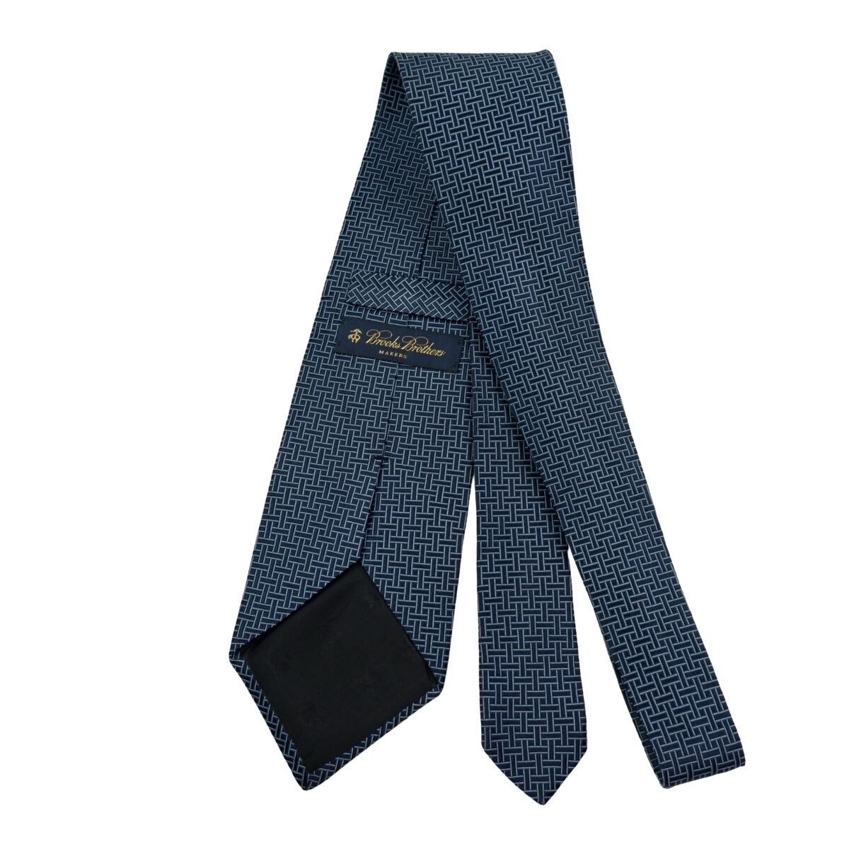 a16479 7 Brooks Brothers Tie Silk Navy Geometric USA (US Import Tax Included) มุมที่ 7