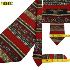 Brooks Brothers Tie Silk Maroon Abstract Pattern USA (US Import Tax Included) มุมที่ 1