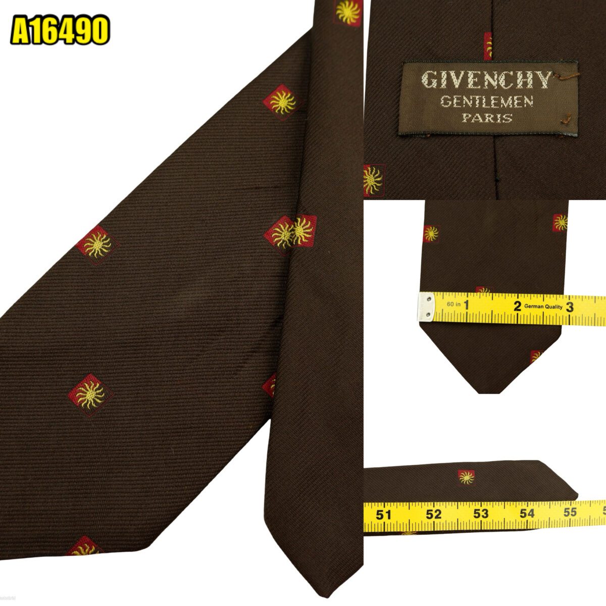 created by photogrid Givenchy Tie Silk PE Brown Geometric France (US Import Tax Included) มุมที่ 1