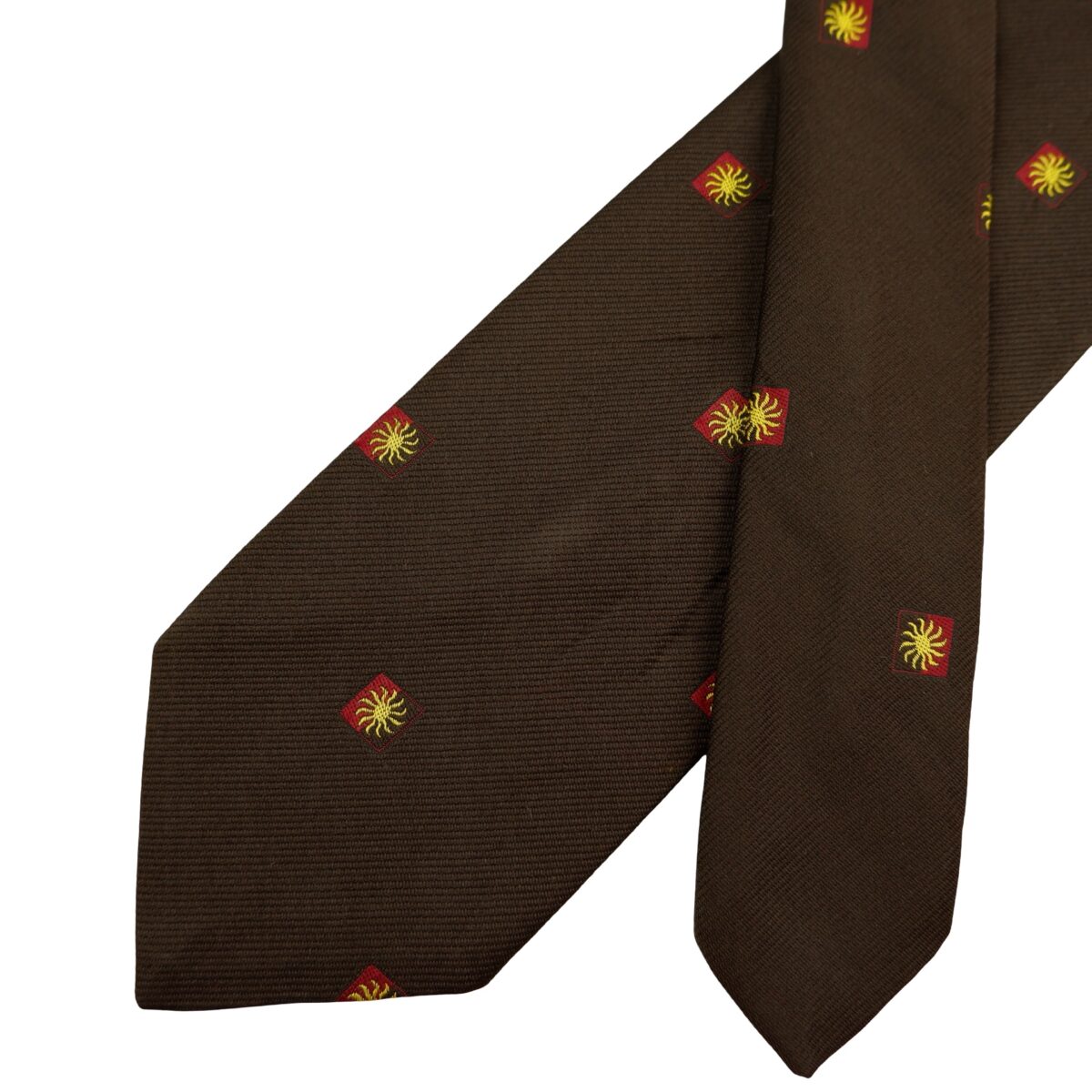 a16490 2 Givenchy Tie Silk PE Brown Geometric France (US Import Tax Included) มุมที่ 2