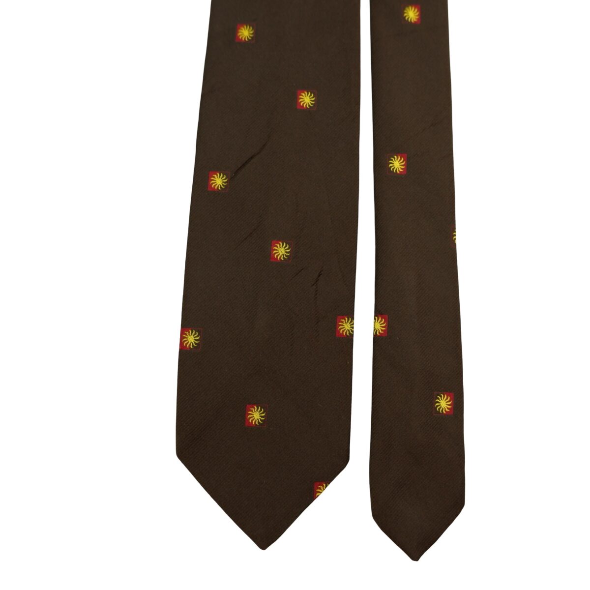 a16490 3 Givenchy Tie Silk PE Brown Geometric France (US Import Tax Included) มุมที่ 3