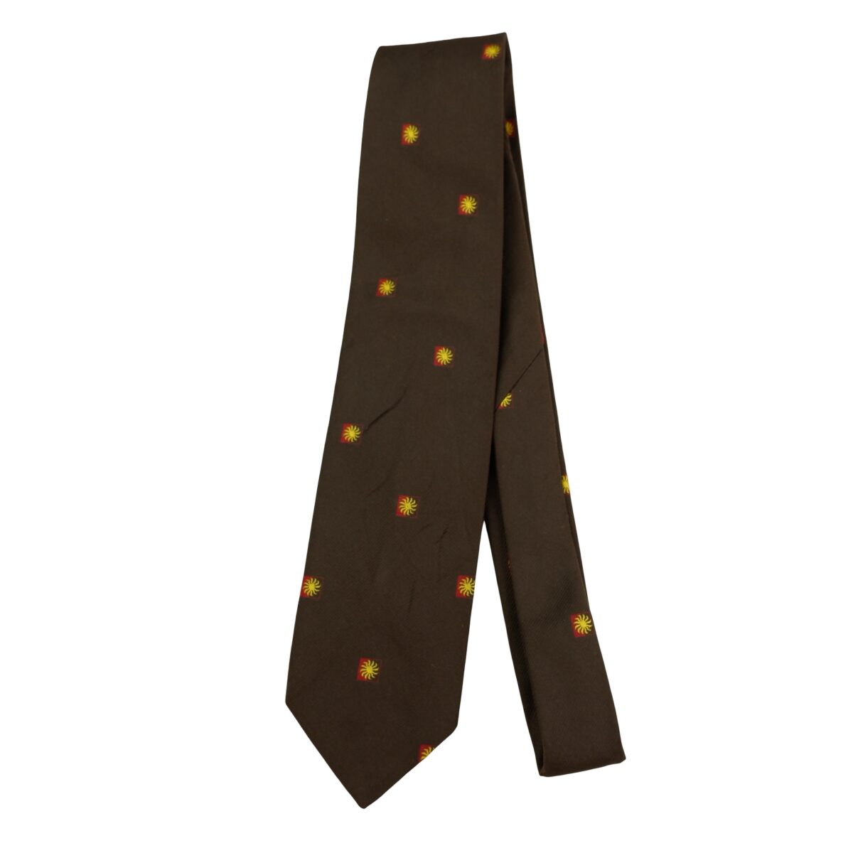 a16490 5 Givenchy Tie Silk PE Brown Geometric France (US Import Tax Included) มุมที่ 5