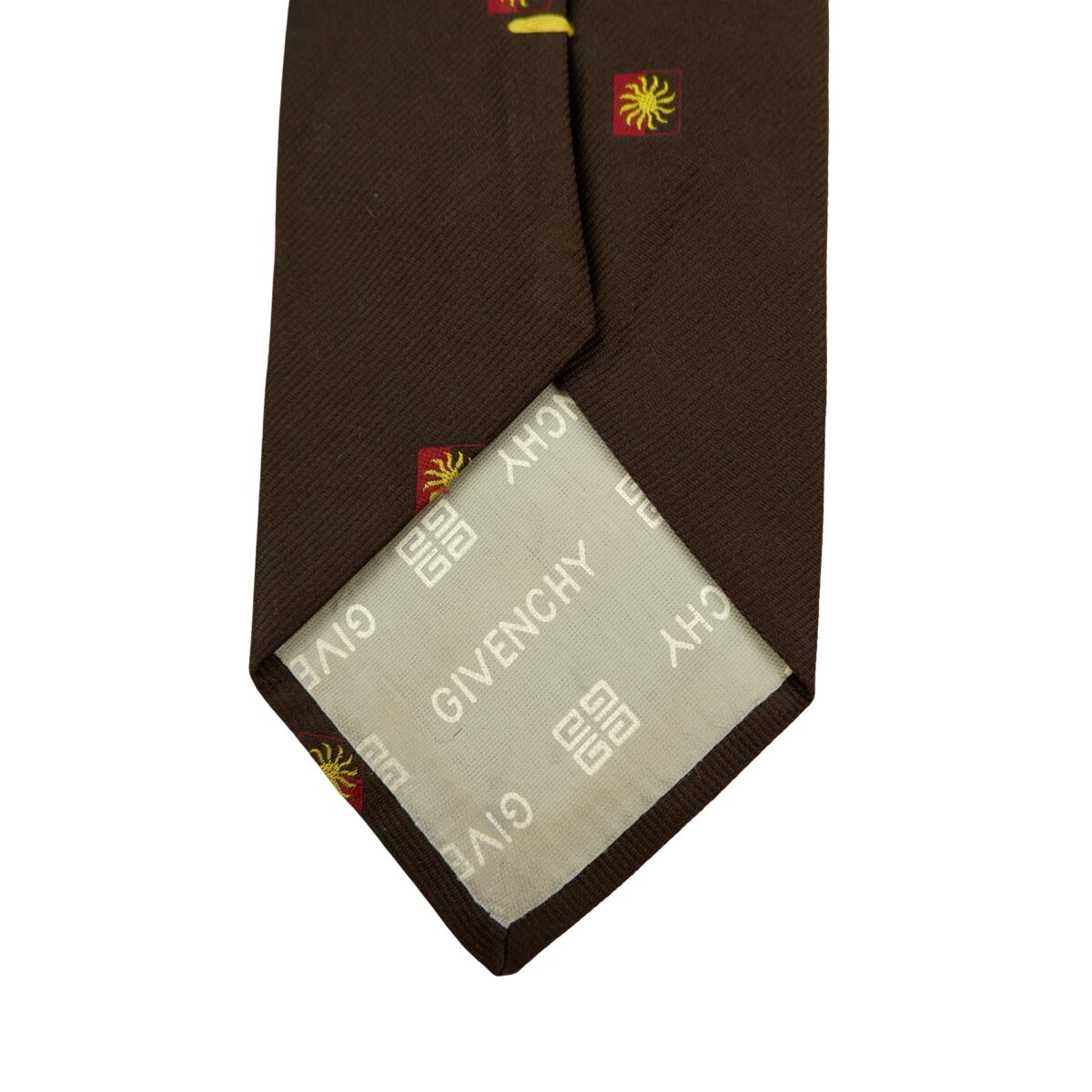 a16490 8 Givenchy Tie Silk PE Brown Geometric France (US Import Tax Included) มุมที่ 8