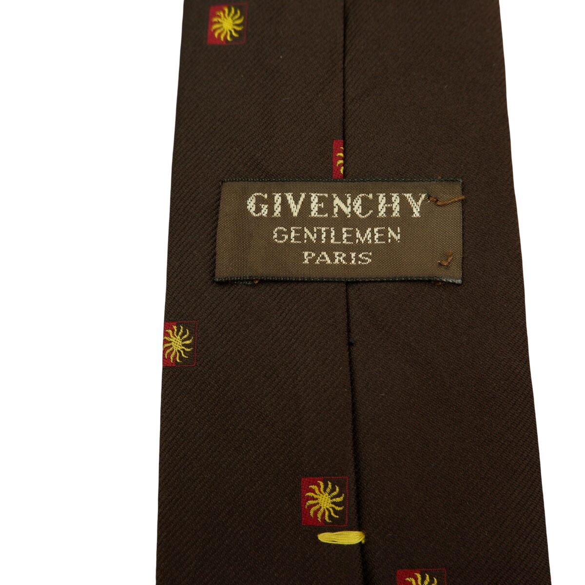 a16490 9 Givenchy Tie Silk PE Brown Geometric France (US Import Tax Included) มุมที่ 9