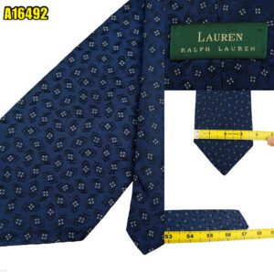Lauren Ralph Lauren Tie Silk Navy Geometric USA (US Import Tax Included) มุมที่ 1