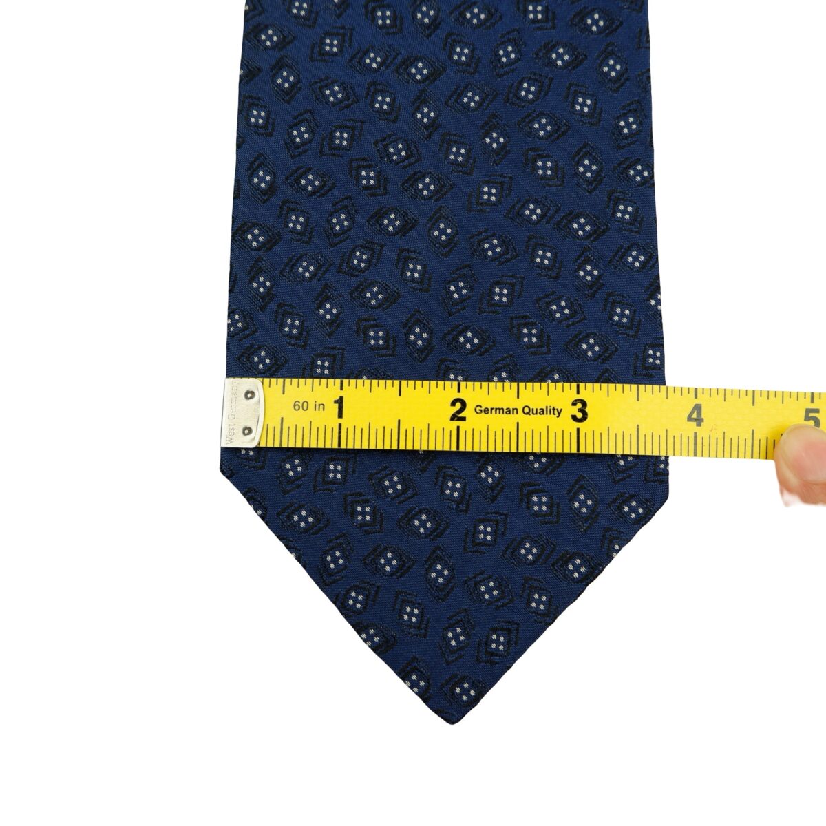 a16492 12 Lauren Ralph Lauren Tie Silk Navy Geometric USA (US Import Tax Included) มุมที่ 12