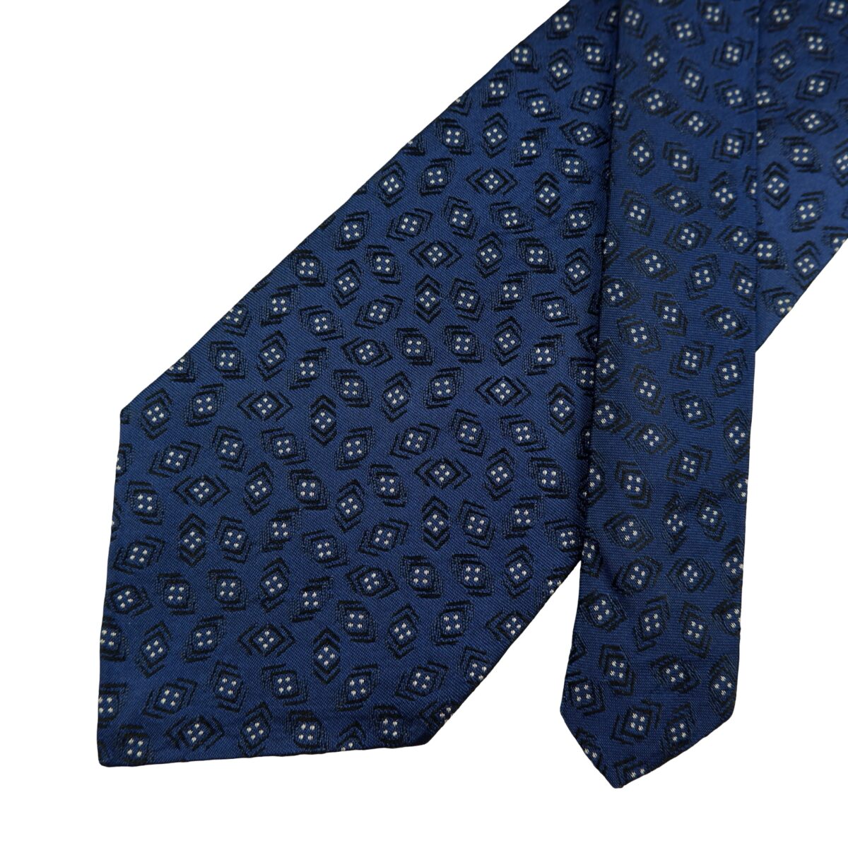 a16492 2 Lauren Ralph Lauren Tie Silk Navy Geometric USA (US Import Tax Included) มุมที่ 2