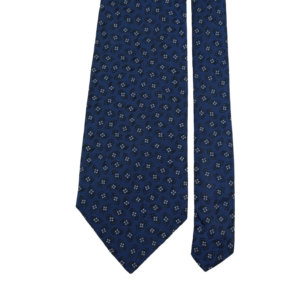 a16492 3 Lauren Ralph Lauren Tie Silk Navy Geometric USA (US Import Tax Included) มุมที่ 3