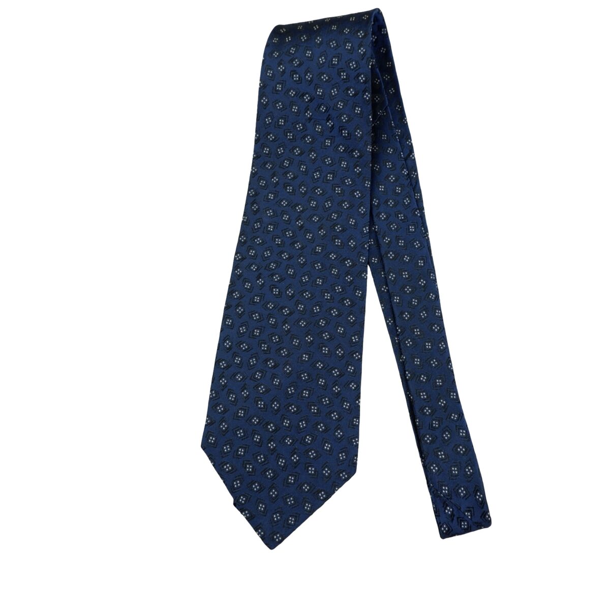 a16492 5 Lauren Ralph Lauren Tie Silk Navy Geometric USA (US Import Tax Included) มุมที่ 5